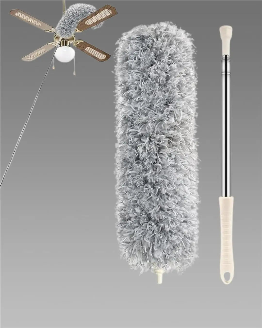 Microfiber Duster for Cleaning Telescopic Extension Long Pole Bendable Head, Scratch-Resistant Cover Main image