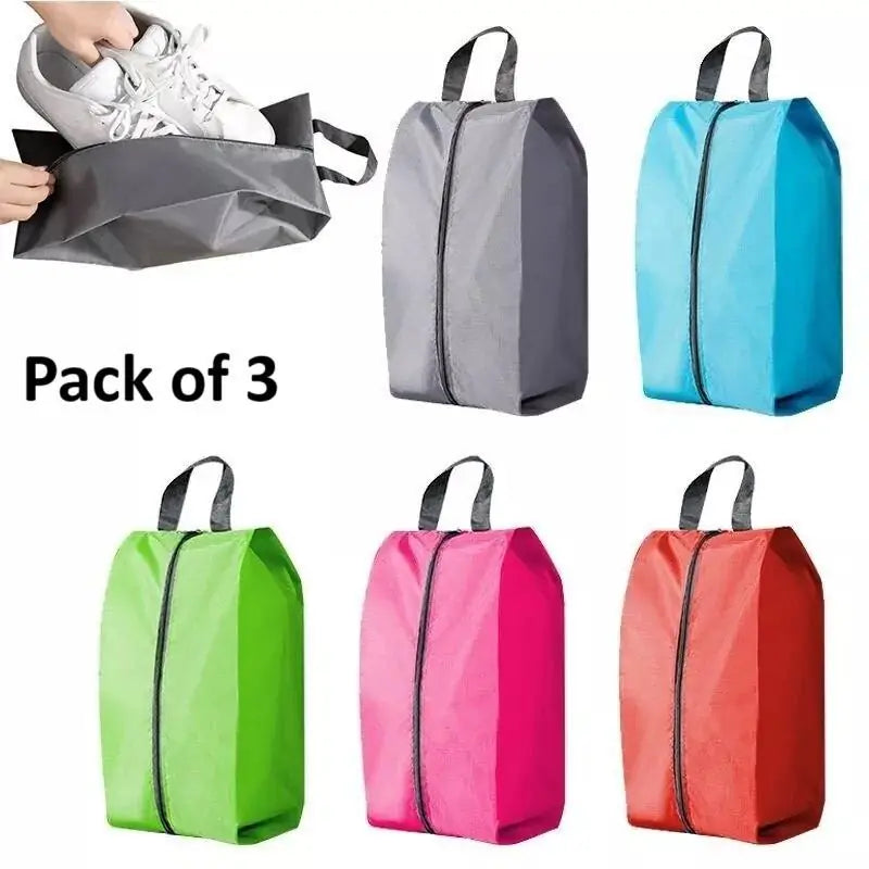 Portable Shoe Storage Bags Assorted Color (Pack of 3) Main image