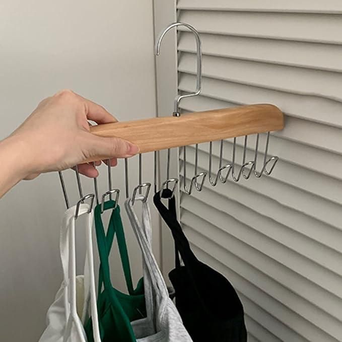 Multifunctional Wooden Hanger with Metal Hooks (Pack of 2) Secondary image