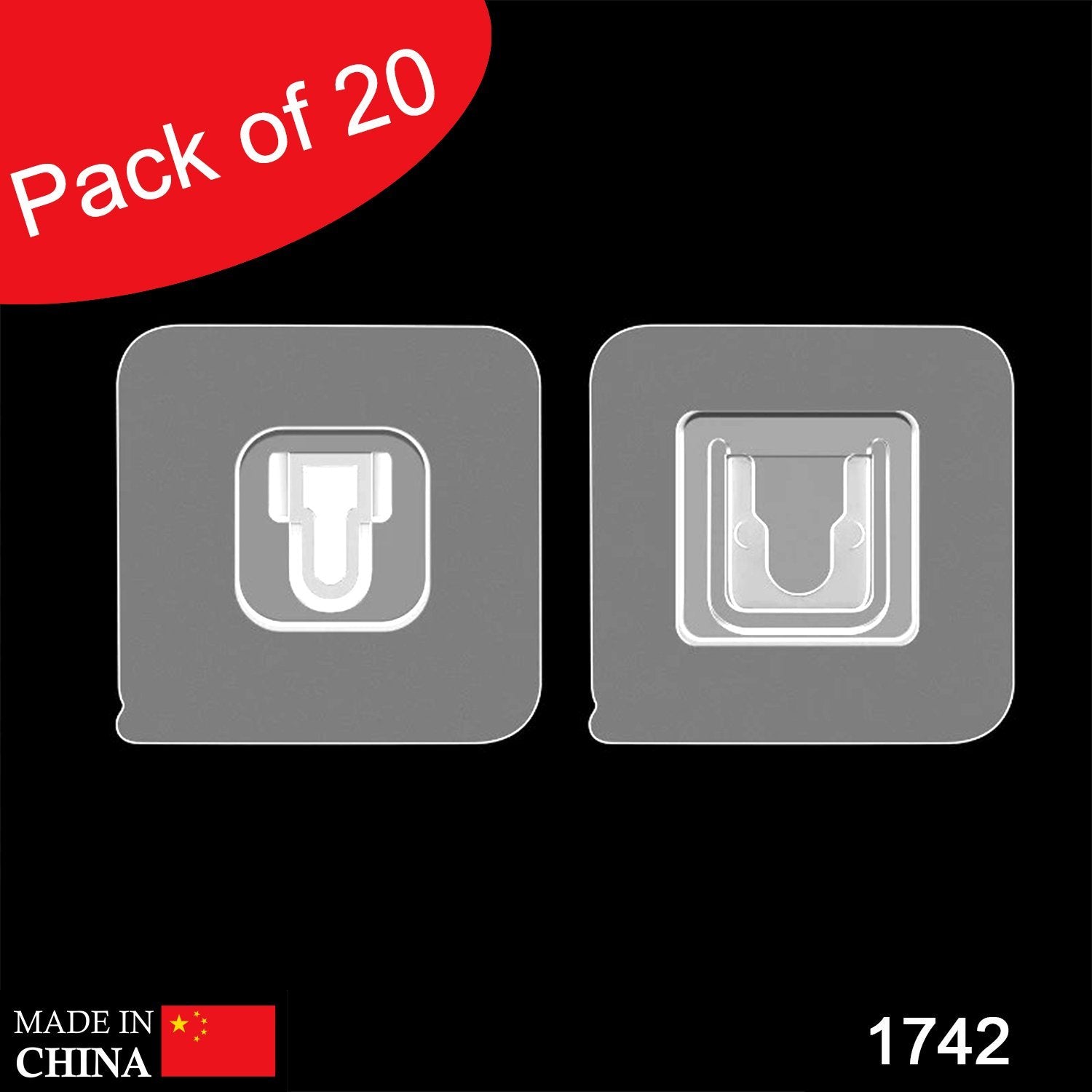 Adhesive Wall Hooks – Heavy Duty, Pack of 20 | GlimmerHome Secondary image