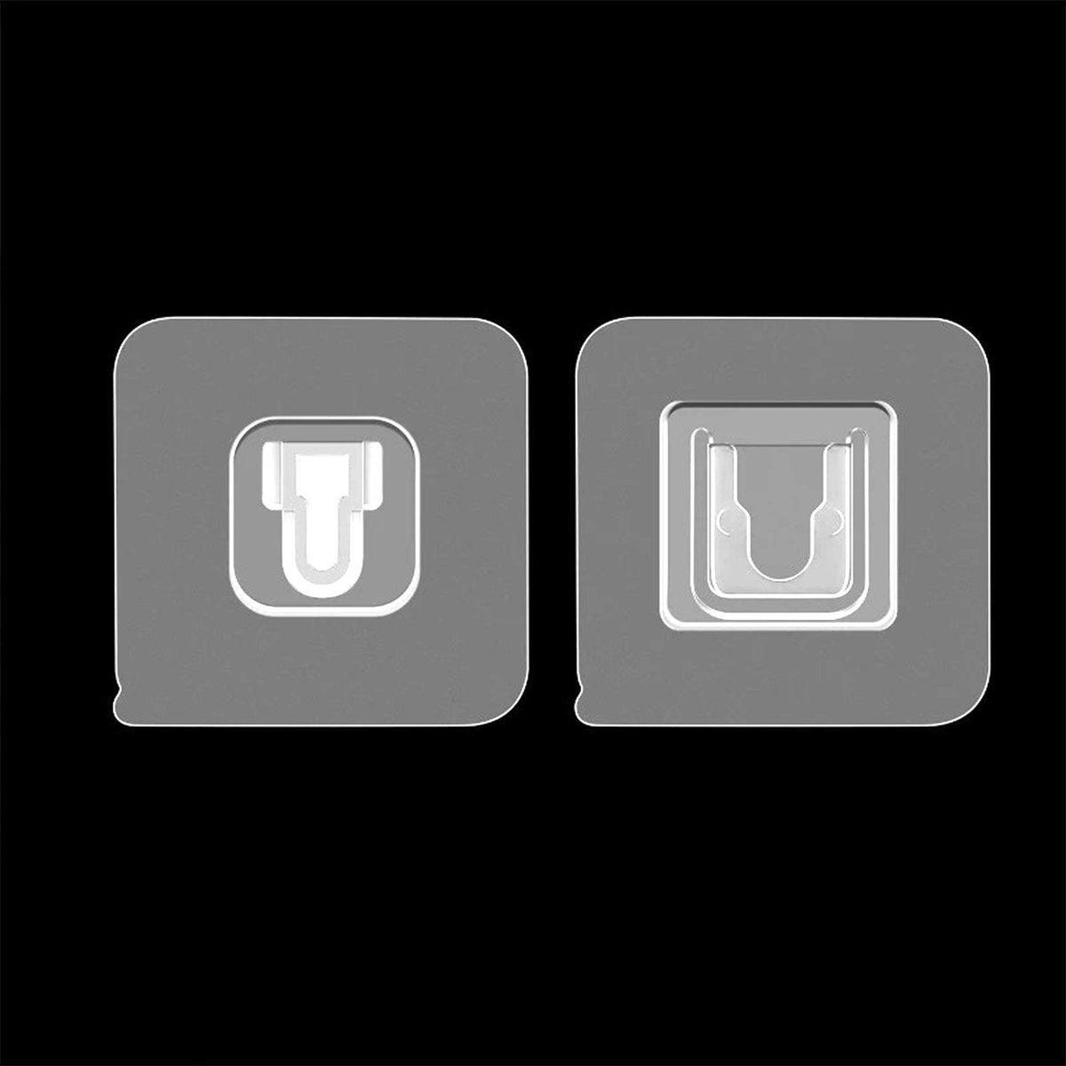 A pair of white heavy-duty adhesive wall hooks for home organization. Main image