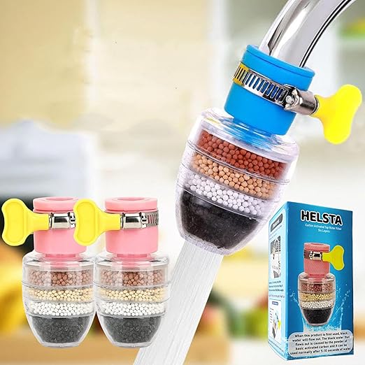 Activated Carbon Faucet Water Filter Universal Interface Home Kitchen Faucet Tap Water Tap Filter Multilayer Clean Purifier Filter Cartridge Five Layer Water Filter Main image