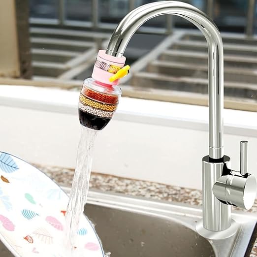 Activated Carbon Faucet Water Filter Universal Interface Home Kitchen Faucet Tap Water Tap Filter Multilayer Clean Purifier Filter Cartridge Five Layer Water Filter Secondary image