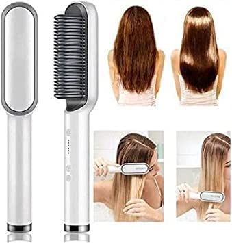 Hair Straightener brush for Women & Men, Hair Styler, Straightener Machine Brush/PTC Heating Electric Straightener with 5 Temperature Control (Multi colour) Secondary image
