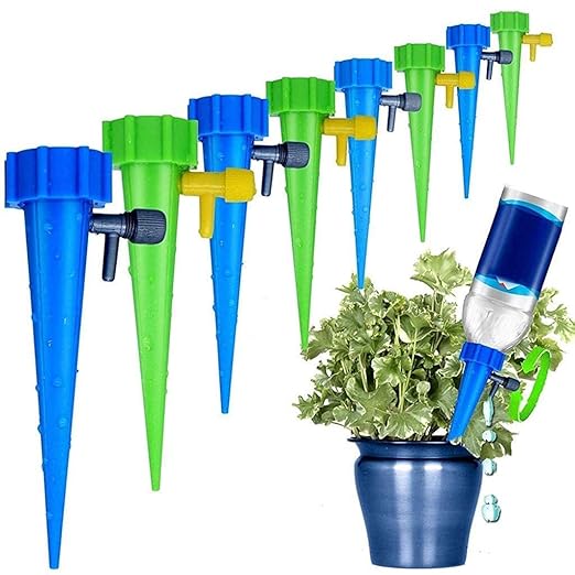 10 Pcs Drip Irrigation Kit For Home Garden, Self-Watering Spikes For Plants, Automatic Plant Water Dropper With Slow Release Control Valve Switch Drip Irrigation System Main image
