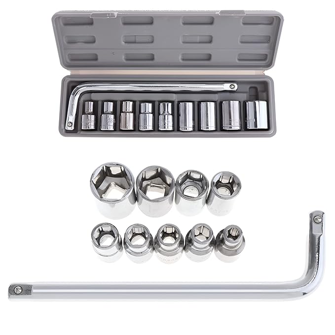 10-Pcs Socket Handle Set | Hand Tool Kit for Home DIY, Automobile & Vehicle Maintenance Repair (Pack of 1) Main image