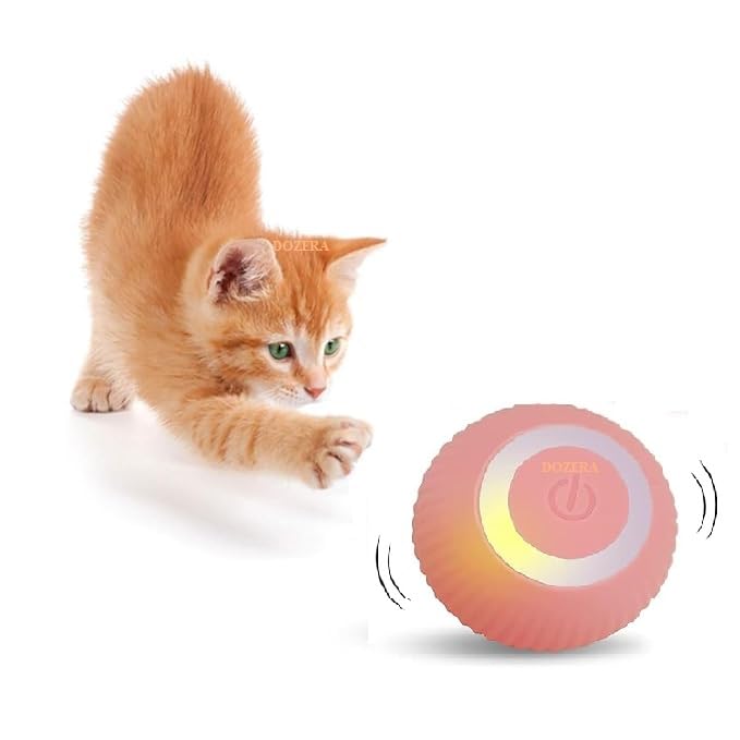 Cat Ball Toy, Automatic 360° Self-Rotating Rolling Ball with USB Rechargeable Moving, Lighting, Pet Exercise Kitten and Dog Playing Smart Cat Toy (Multicolor) Main image