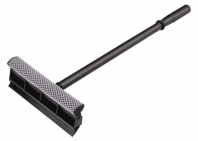 Car Window Cleaning Mop 2 in 1 Glass Cleaning Brush Dual Side Blade Rubber and Sponge Auto Window Cleaning Tool with Extendable Handle | Pack of 1 Main image