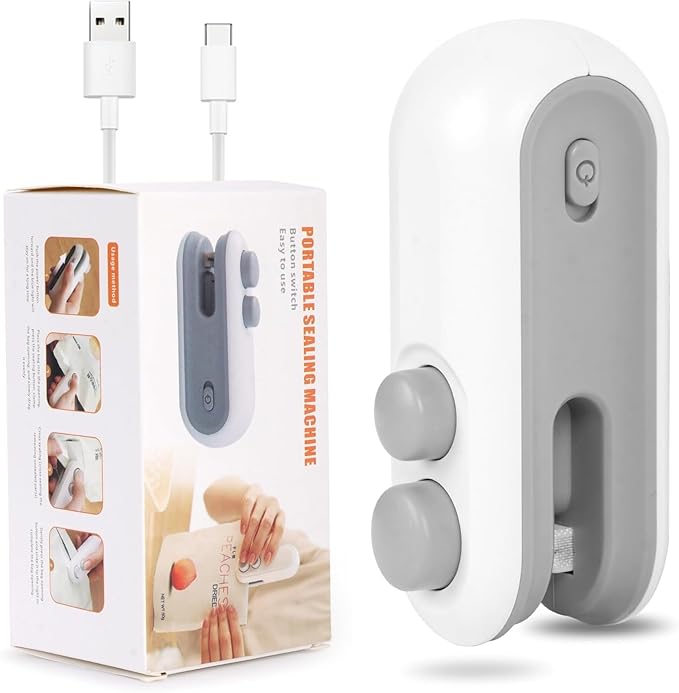 Portable Mini Sealing Machine 2 in 1 USB Rechargeable Magnetic Heat Sealing and Cutting Bag Seale Main image