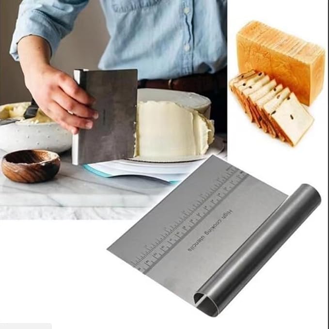 Pro Dough - Pastry Scraper, Cutter, Chopper, Stainless Steel, Polished with Measuring Scale, Multi-Purpose Secondary image