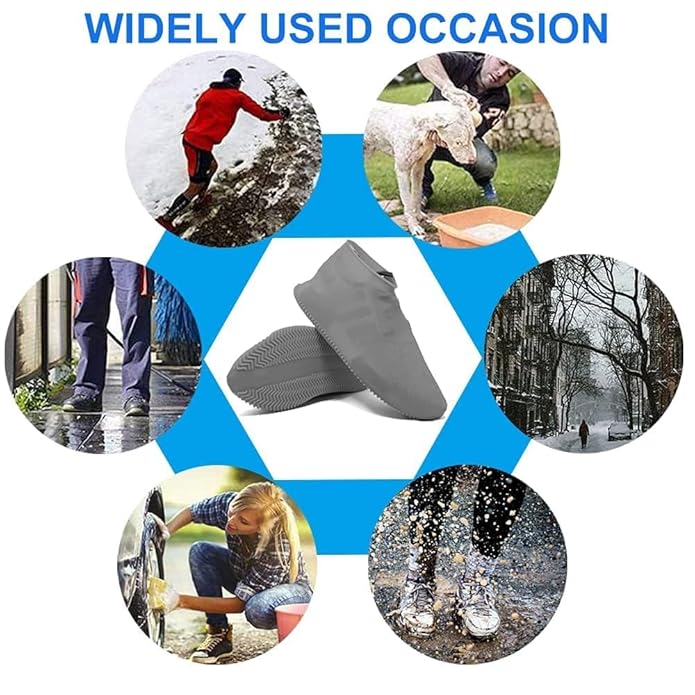 Waterproof Shoe Covers Reusable Silicone Cover Shoes Rain Boots for Men Women Kid Secondary image