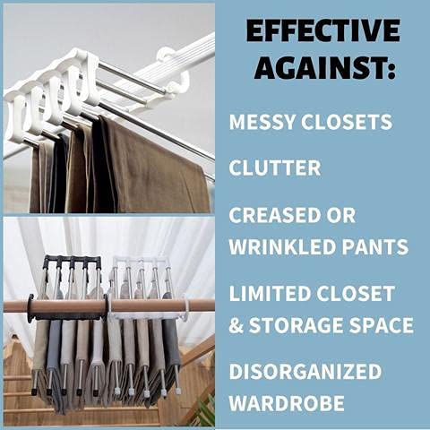 5 in 1 Hanger, Multi-Layer, Multi Purpose, Clothes Hanging Stainless Steel, Folding, Magic Hanger, Non-Slip, Space Saving, Closet Organizer Pack of 1 Secondary image