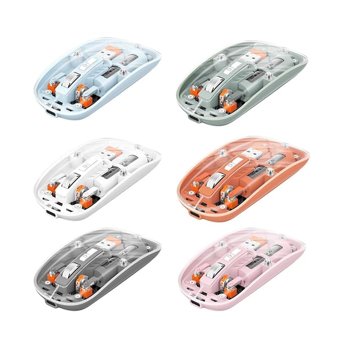 Transparent Mouse Rechargeable Mouse High-end 1600 Moving Speed Adjustable Silent Switch Type-C One-Key for Desktop Secondary image