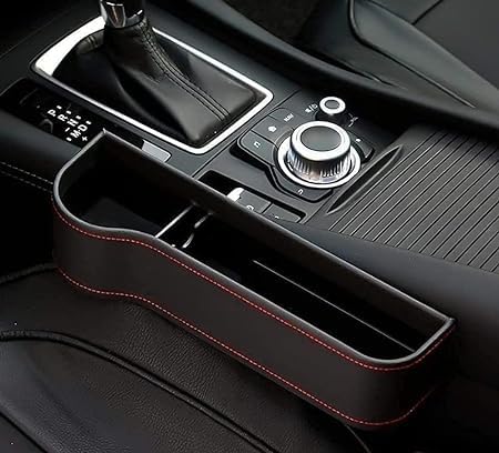 Leather Car Boot Bag: Driver Seat Gap Filler Console Side Pocket with Bottle/Can Holder pack of 1 Main image