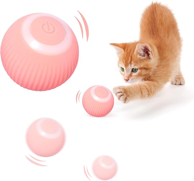 Interactive Cat Toy Ball with LED Light, 360° Self-Rotating Electric Ball, USB Rechargeable Electric Cat Toy Main image