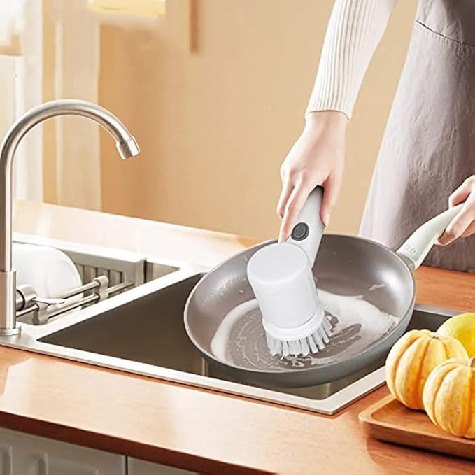 Electric Cleaning Brush, Electric Rotary Cleaning Brush with 3 Brush Heads Insulator Polisher Bathroom Shower Tub Kitchen Stove Floor Car Main image