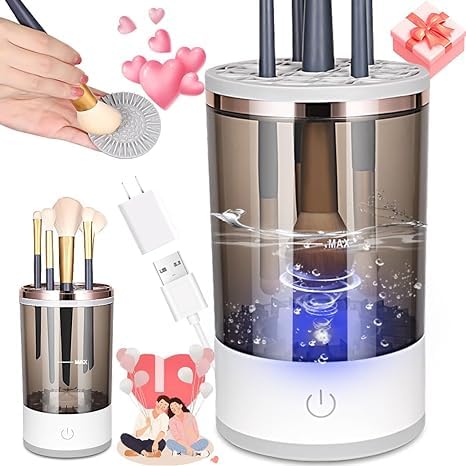 Electric Cosmetic Makeup Brush Cleaning Tool, Makeup Brush Cleaner and Dryer Machine, One-Button Operation Main image
