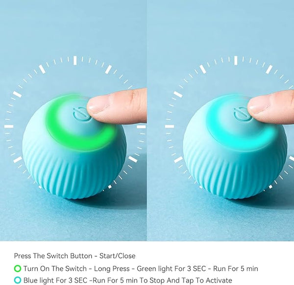 Interactive Cat Toy Ball with LED Light, 360° Self-Rotating Electric Ball, USB Rechargeable Electric Cat Toy