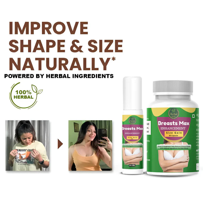 Combo of Breast Oil and Breast Capsule - 100% Herbal Breast Increase Combo Main image