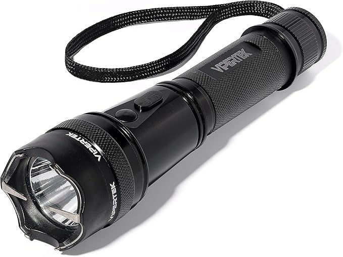 Heavy Duty Aluminum Stun Gun for Self Defense Rechargeable with LED Flashlight Main image