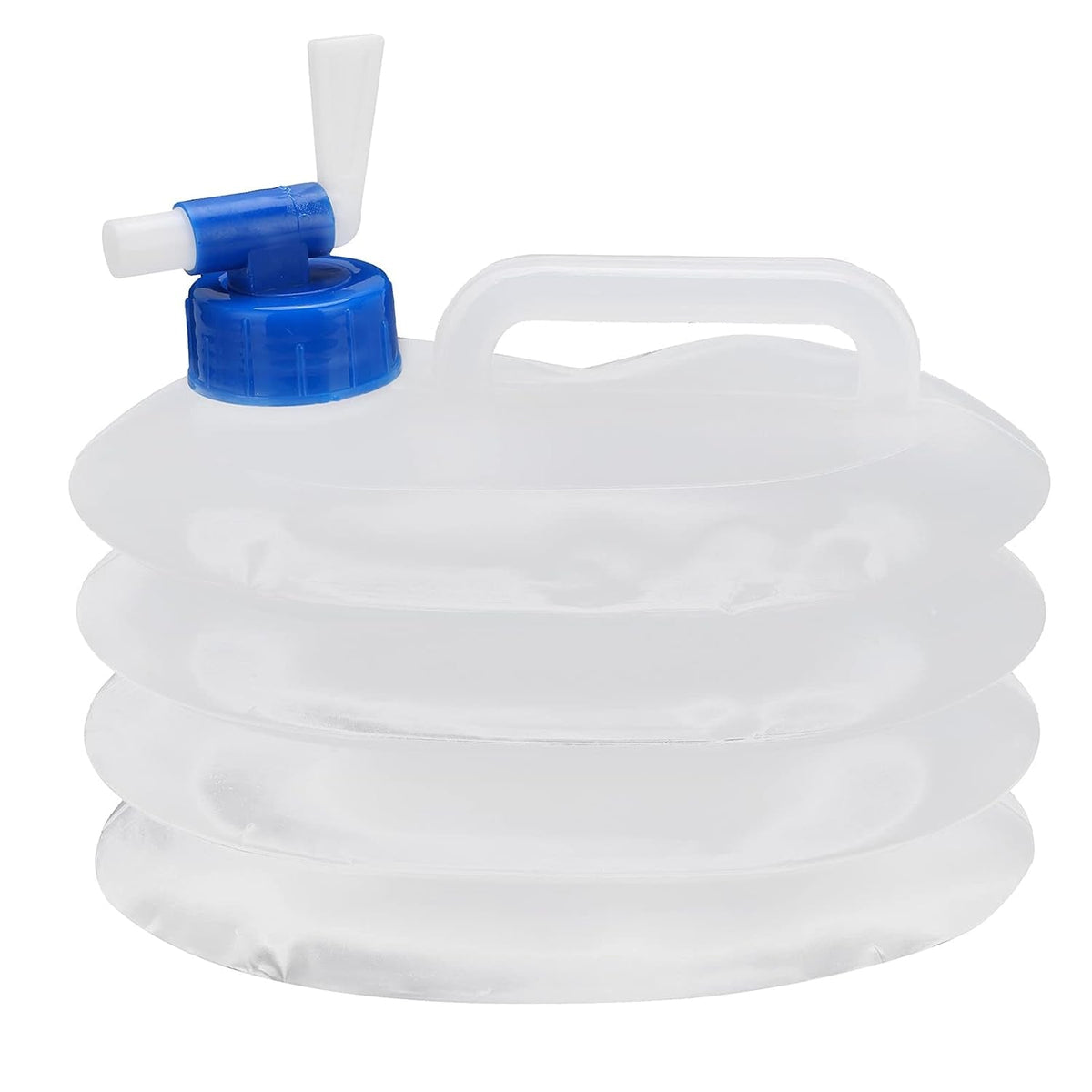 White 5L collapsible water container with a sturdy carry handle. Main image