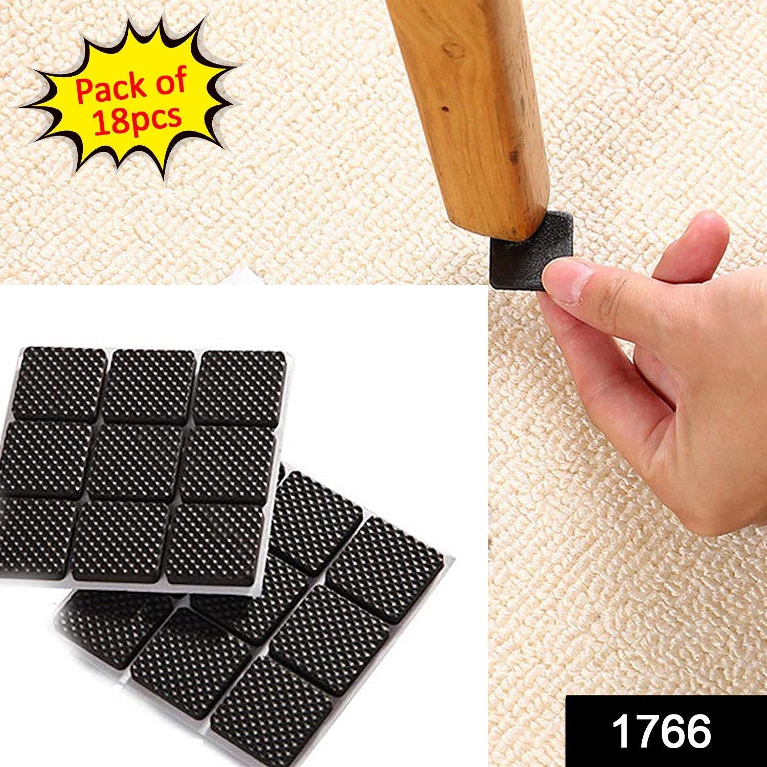 Self-Adhesive Furniture Pads – Square Floor Protectors (18 Pcs) | Styleva Secondary image