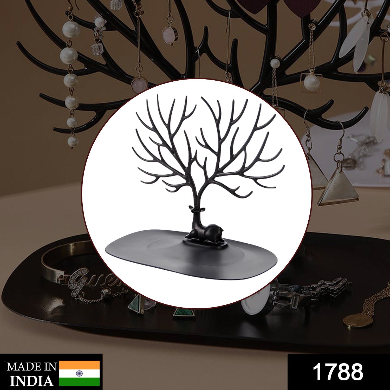 Deer Shaped Jewellery Holder – Elegant Antler Tree Organizer Secondary image