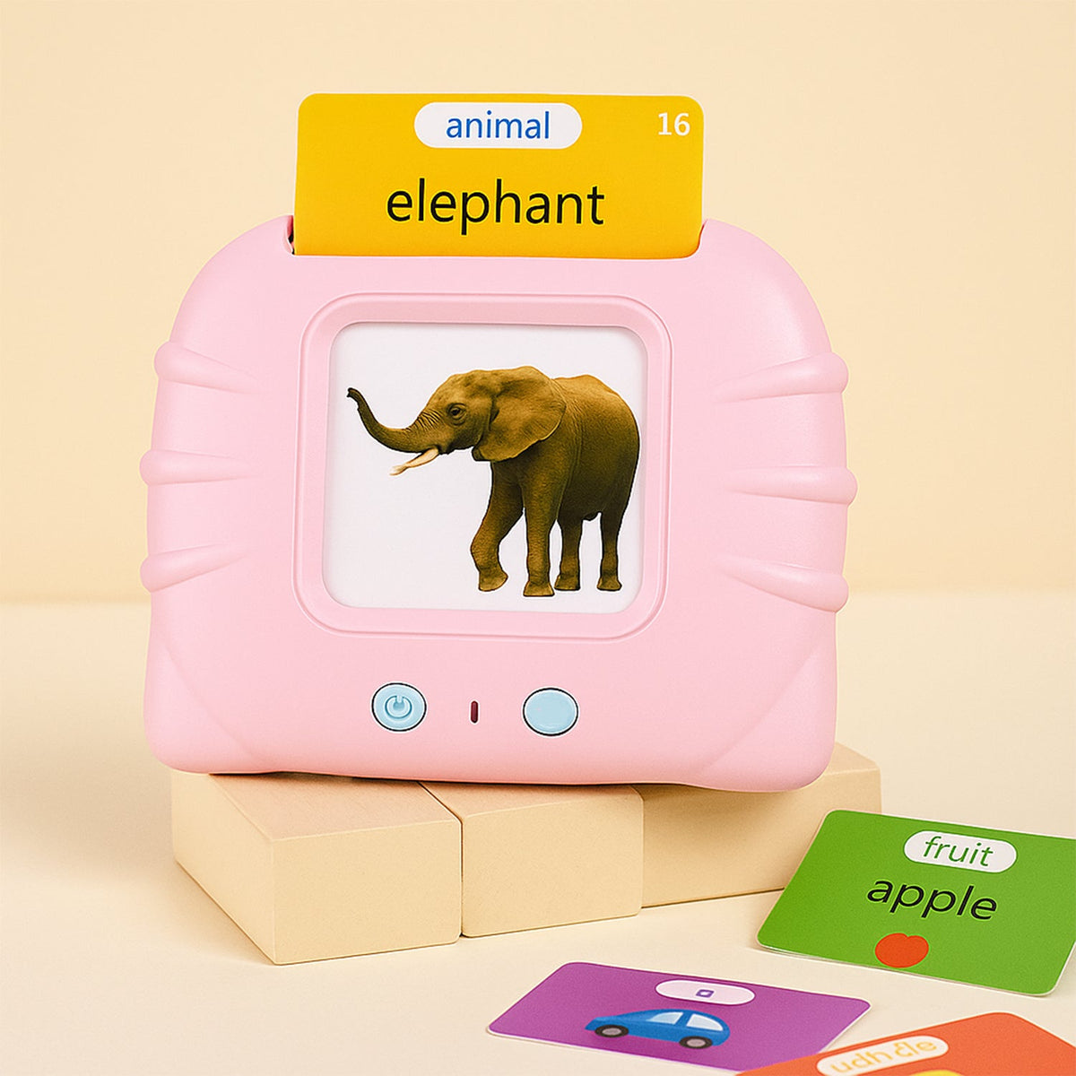 Interactive English learning machine for kids with colorful flash cards. Main image