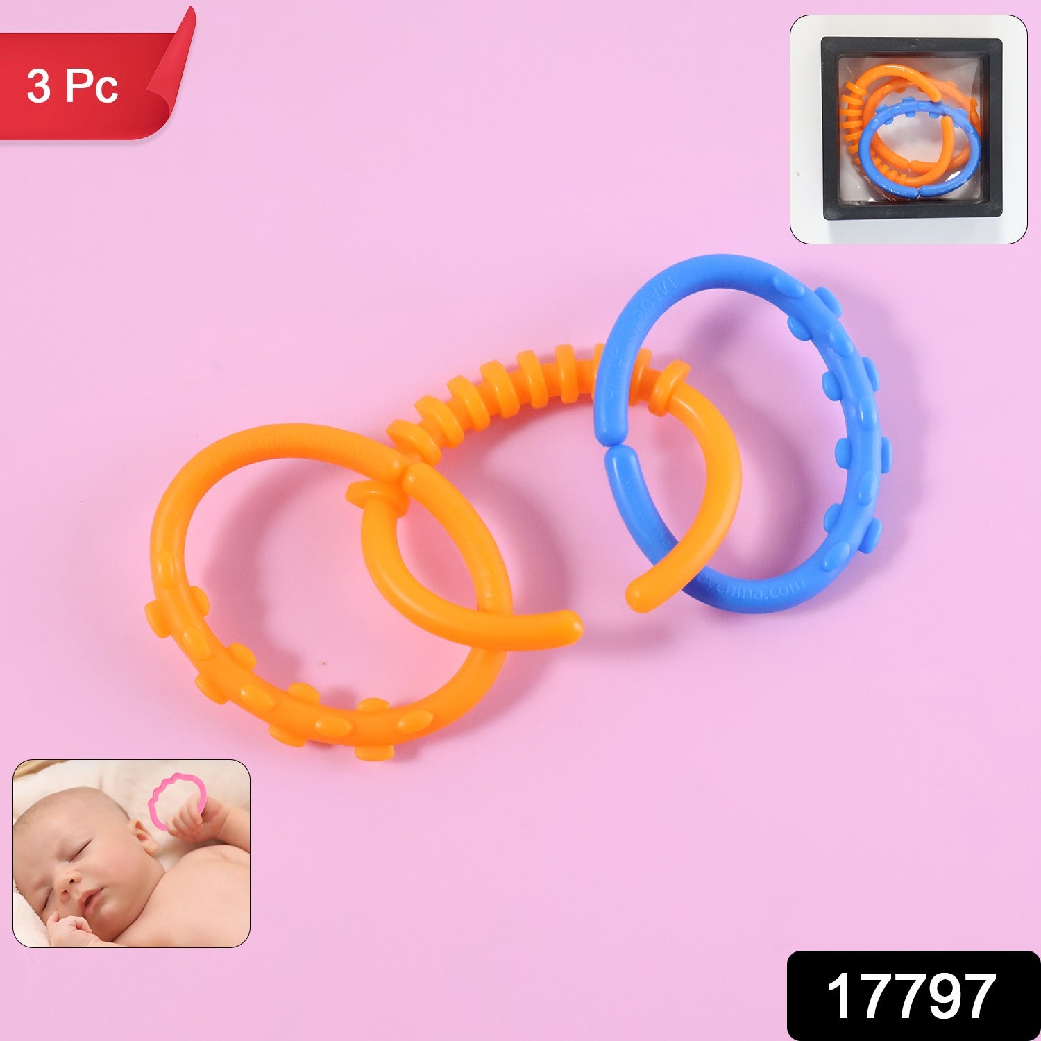 Baby Learning Links Set – Safe, Colorful 3-Piece Educational Toy Secondary image