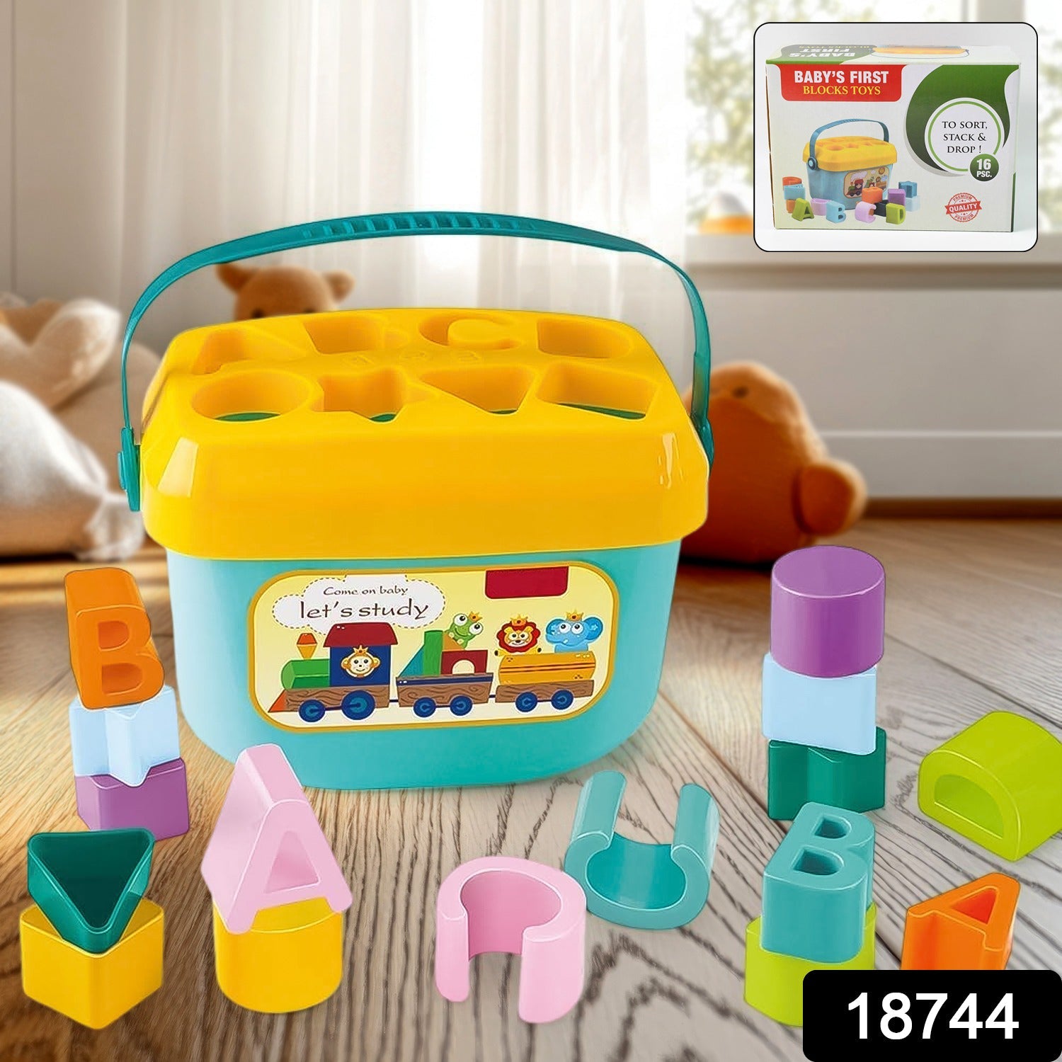 Baby Shape Sorter Toy – Geometric Stacking Blocks | Little Learners Secondary image