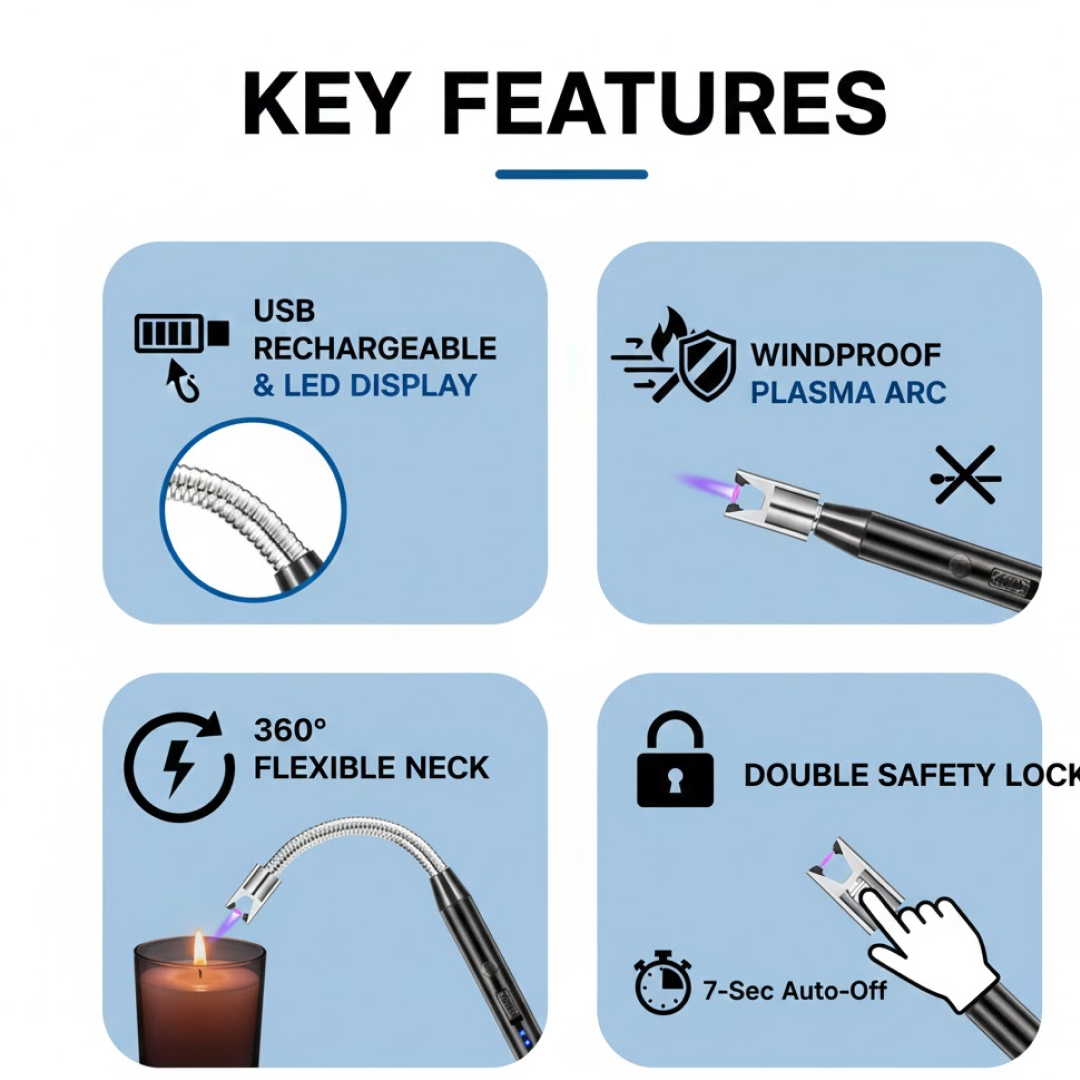 USB Rechargeable Electric Arc Lighter – Flexible, Windproof | FirePot Secondary image