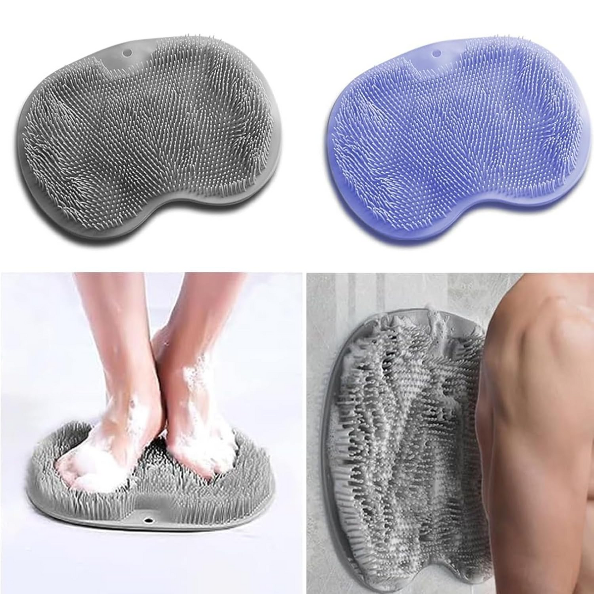 Silicone bath massage cushion with suction cups for back massage and foot exfoliating scrubber mat Main image
