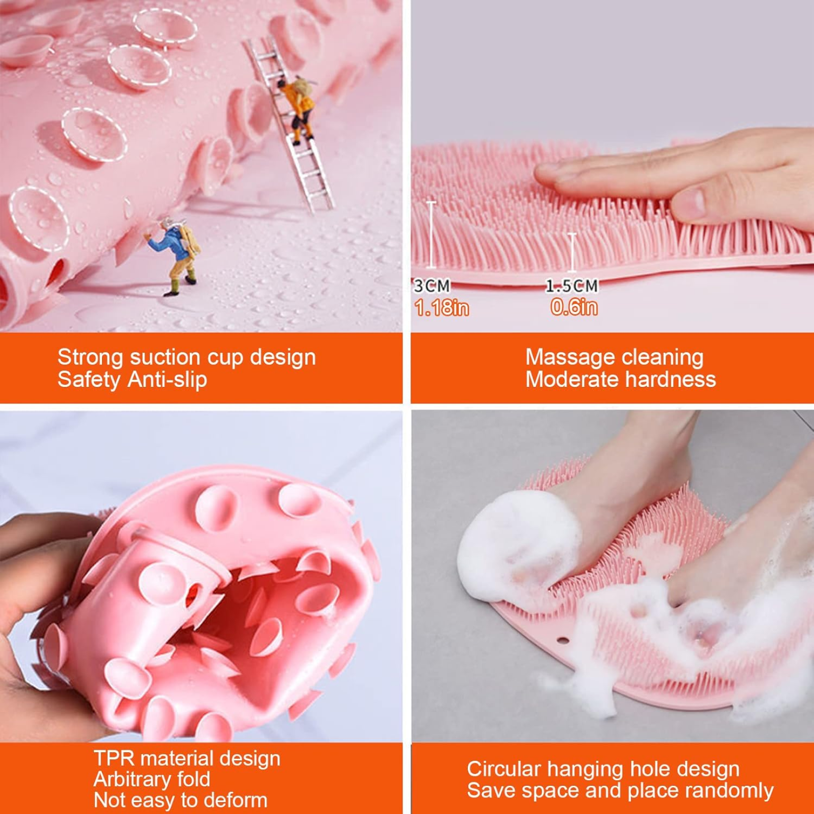 Silicone Bath Massage Cushion – Non-Slip Foot Scrubber & Exfoliator Secondary image