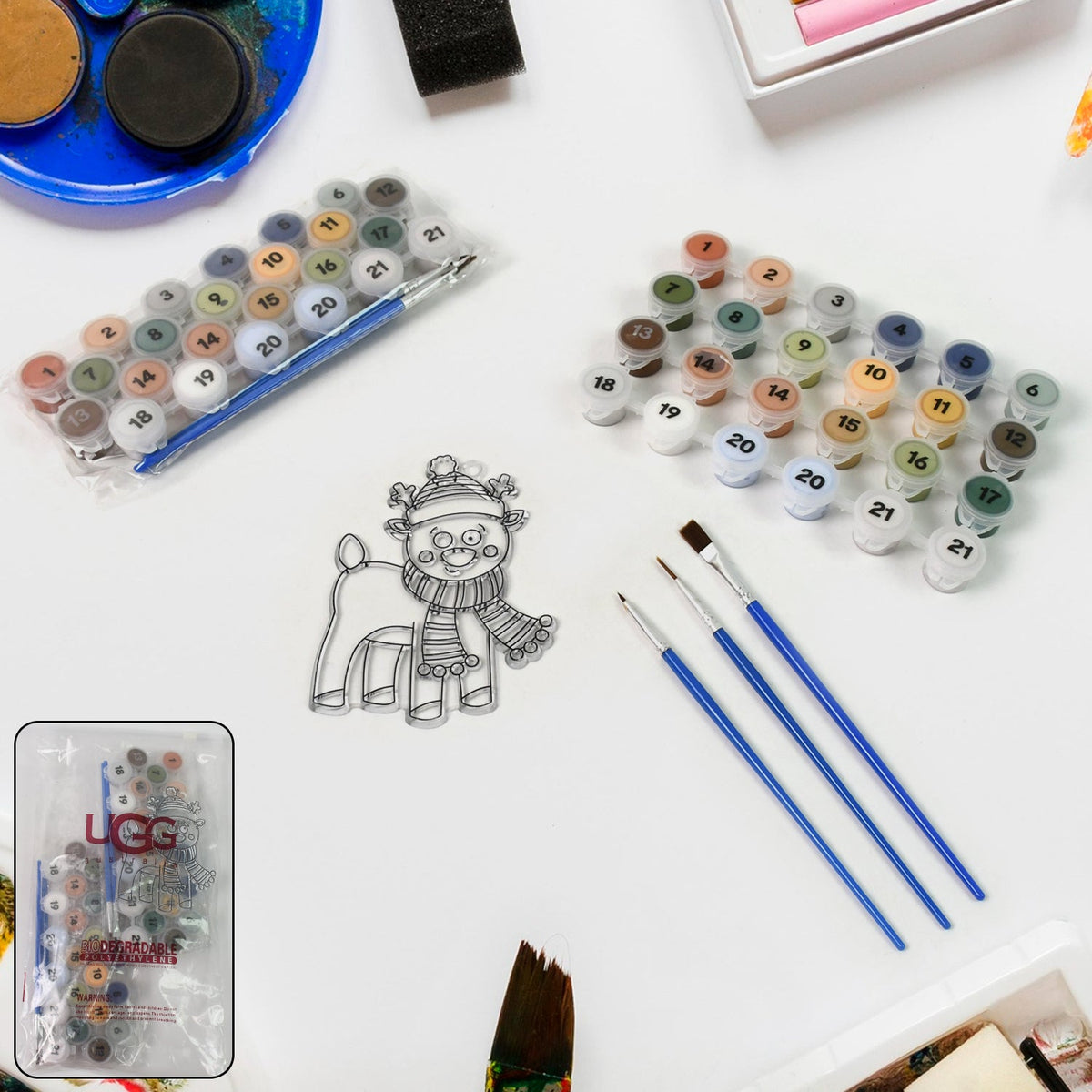 Complete Paint by Number Kit for adults by Indo Glow, featuring canvas, paints, and brushes. Main image