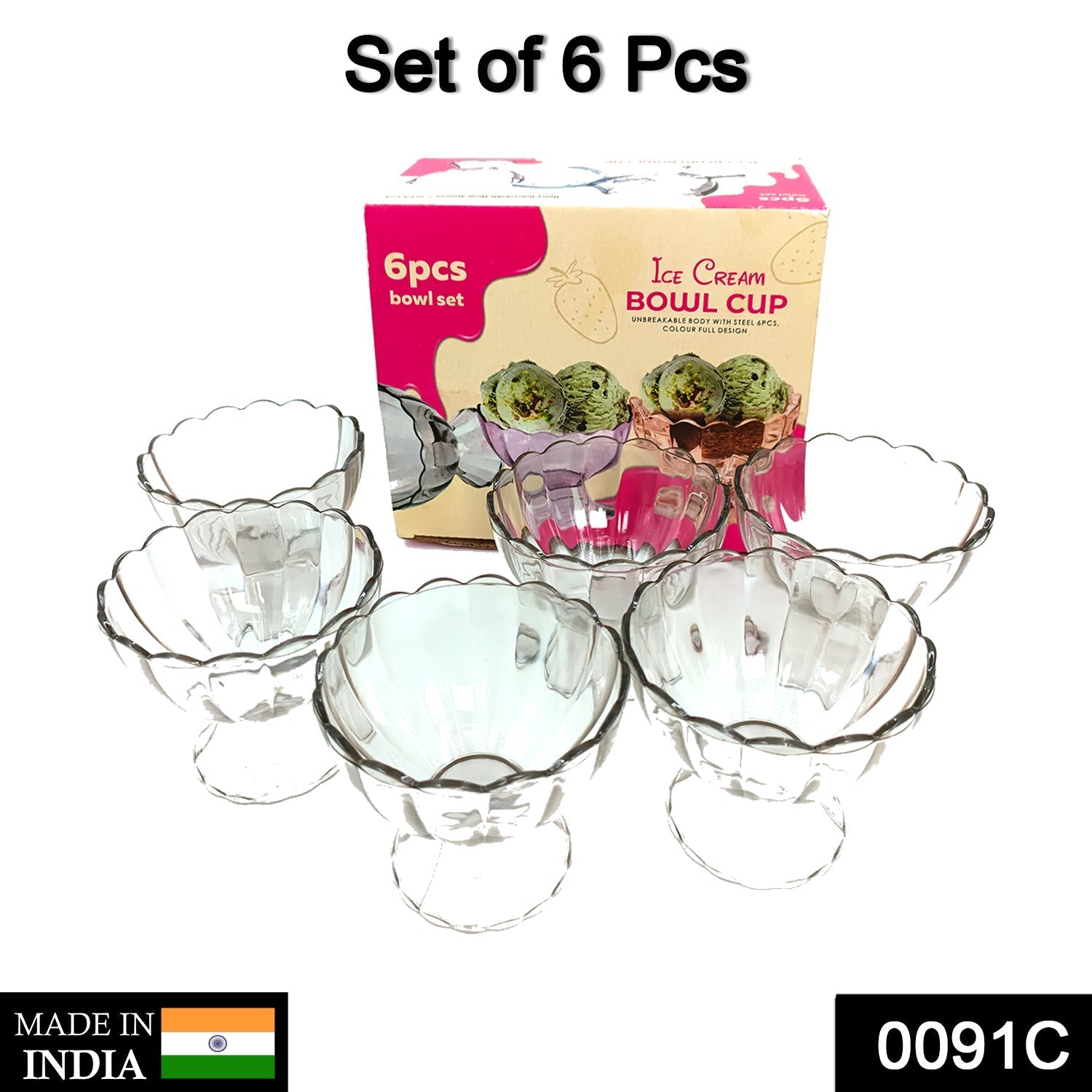 Dessert Bowl Set – 6 Pcs Premium Serving Bowls | Indo Glow Secondary image