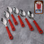 Baby feeding spoon set with stainless steel heads and ergonomic handles