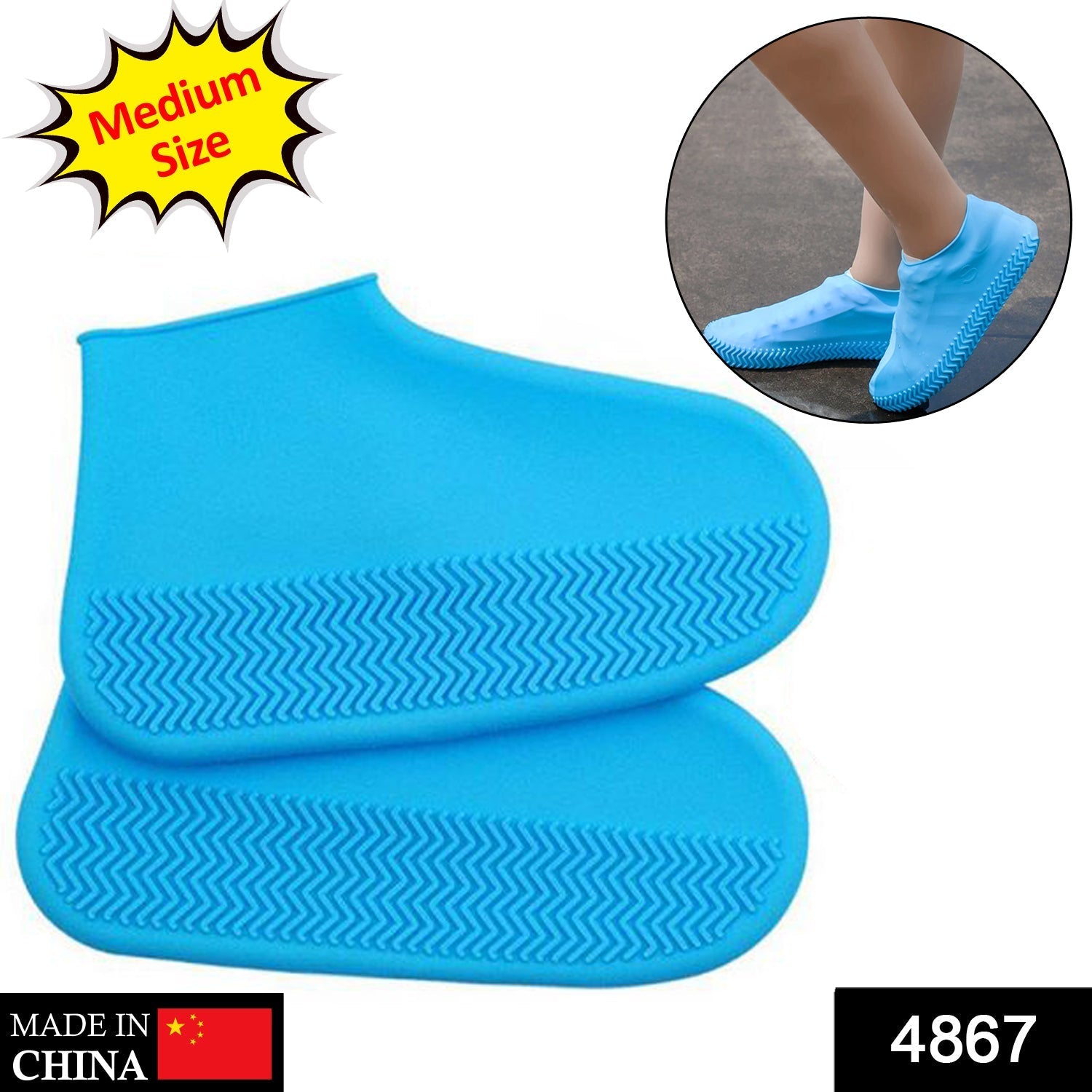 Silicone Rain Boot Covers Non Slip Foldable Protection Secondary image