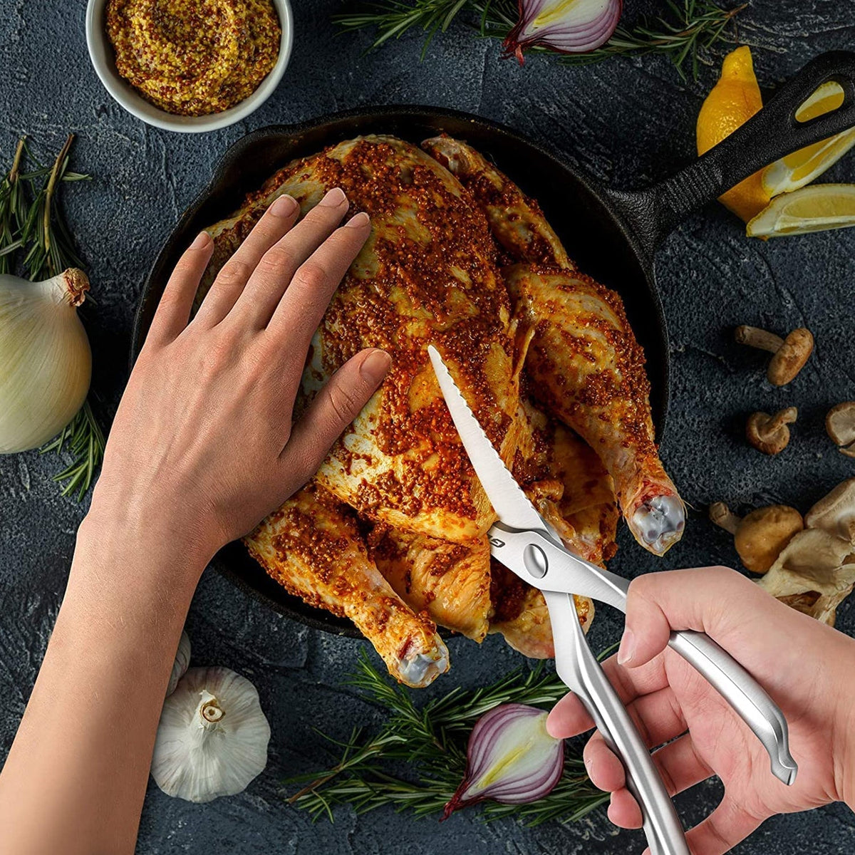 Heavy-duty poultry shears for cutting chicken and bones. Main image