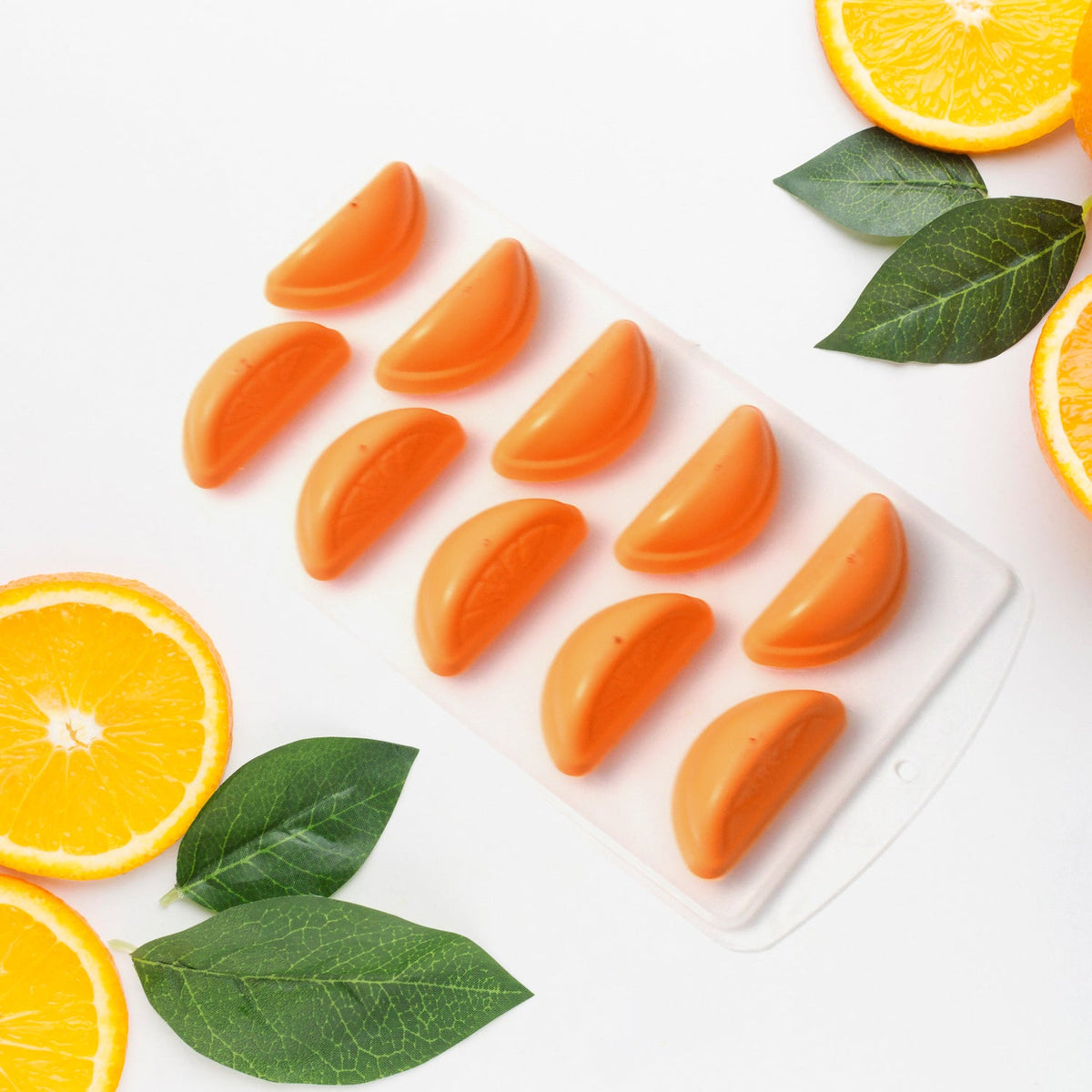 Vibrant silicone fruit ice tray with various fruit shapes. Main image
