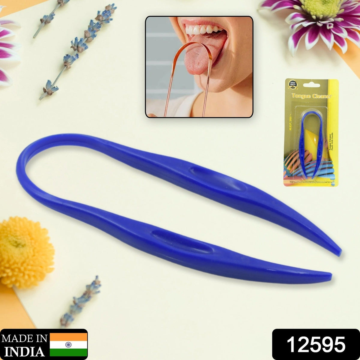 Plastic Tongue Cleaner for fresh breath on a clean white background. Main image
