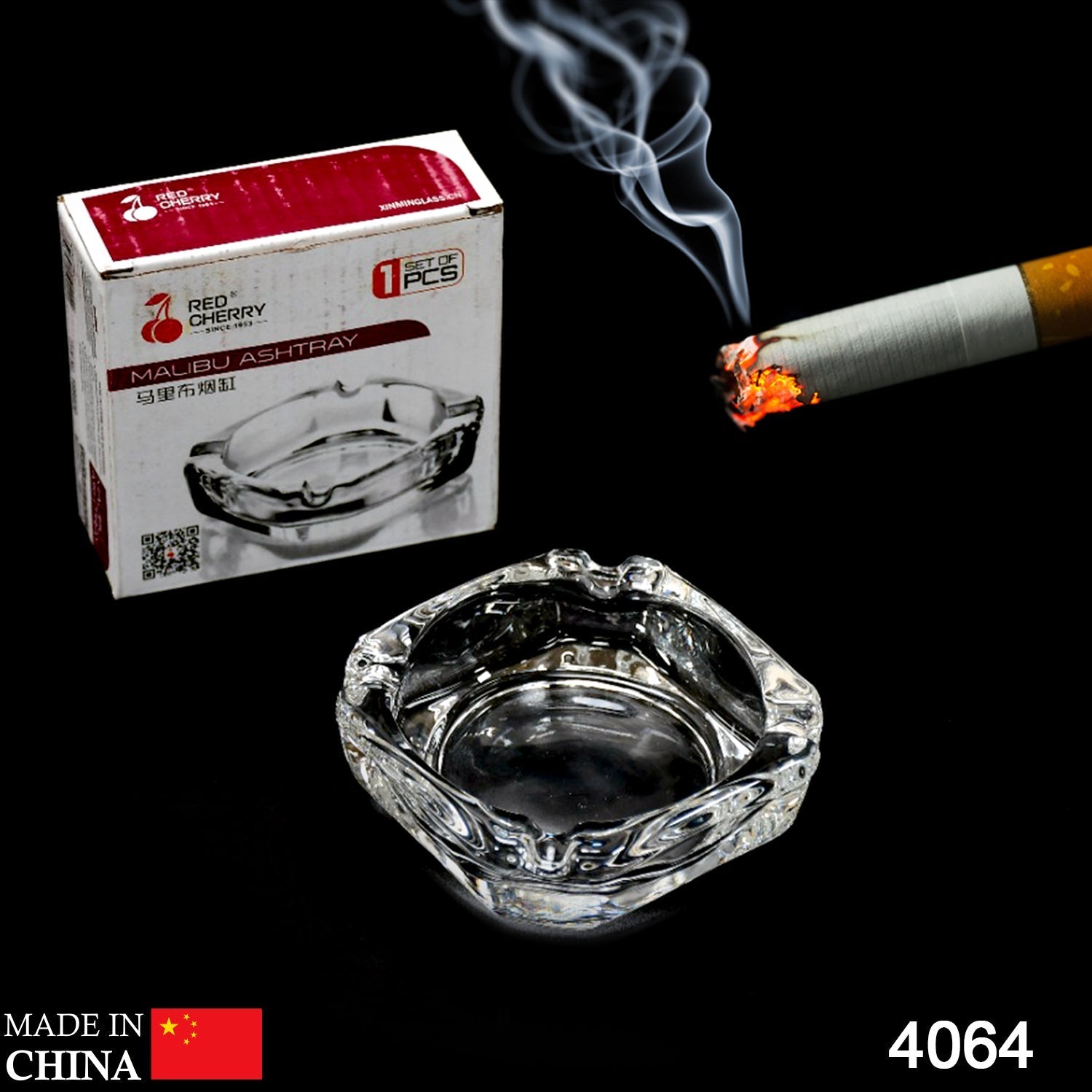 Crystal Glass Ashtray – Elegant Tabletop Decor | Organivo Secondary image