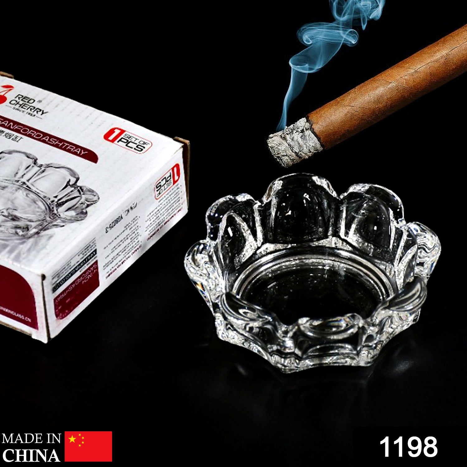 Cigar Ashtray – Round Glass Tabletop for Home & Office | Sanford Secondary image