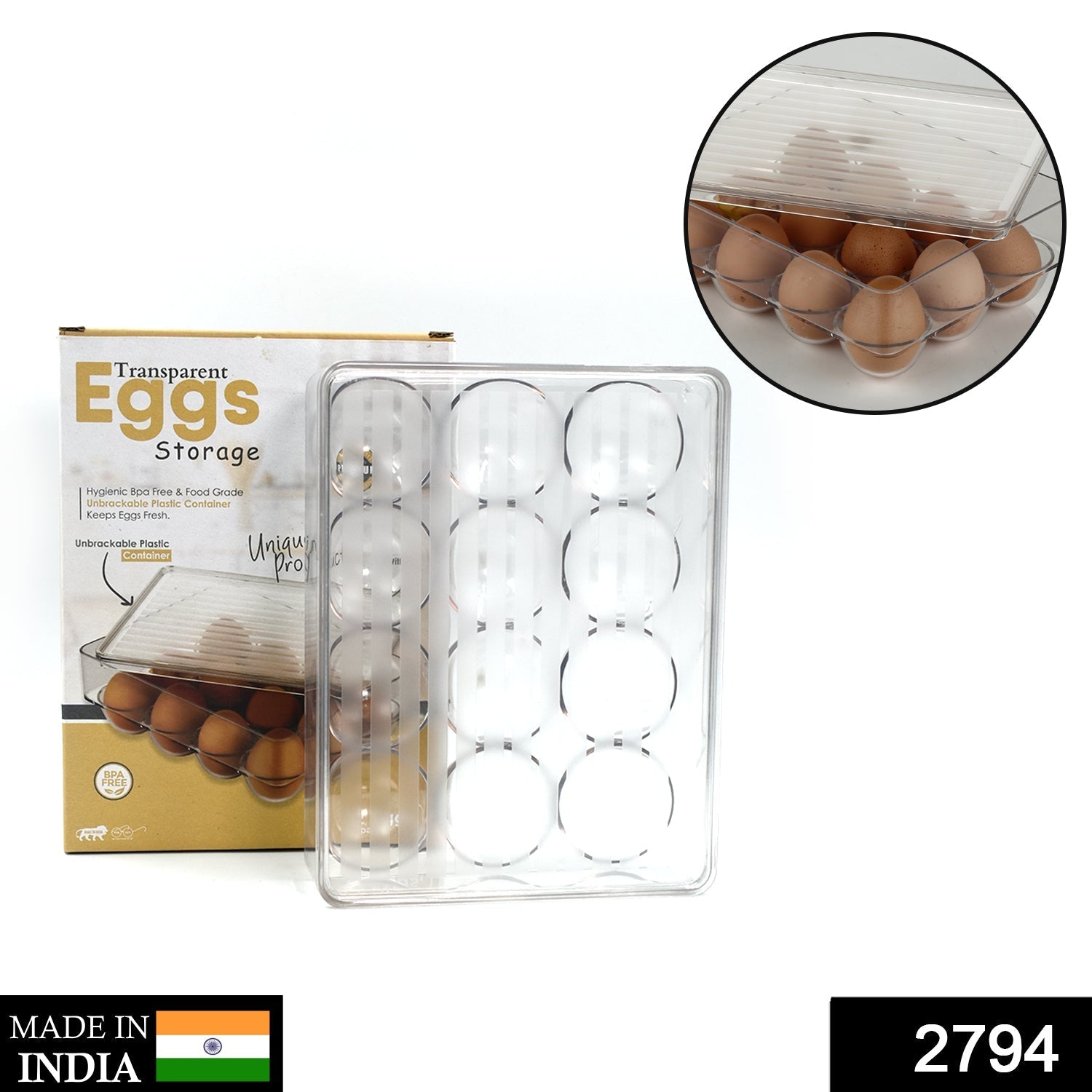 Egg Storage Box – 12-Cavity Refrigerator Organiser | Organivo Secondary image