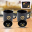 Elegant ceramic tea cup set with round serving bowls, presented on a light background.