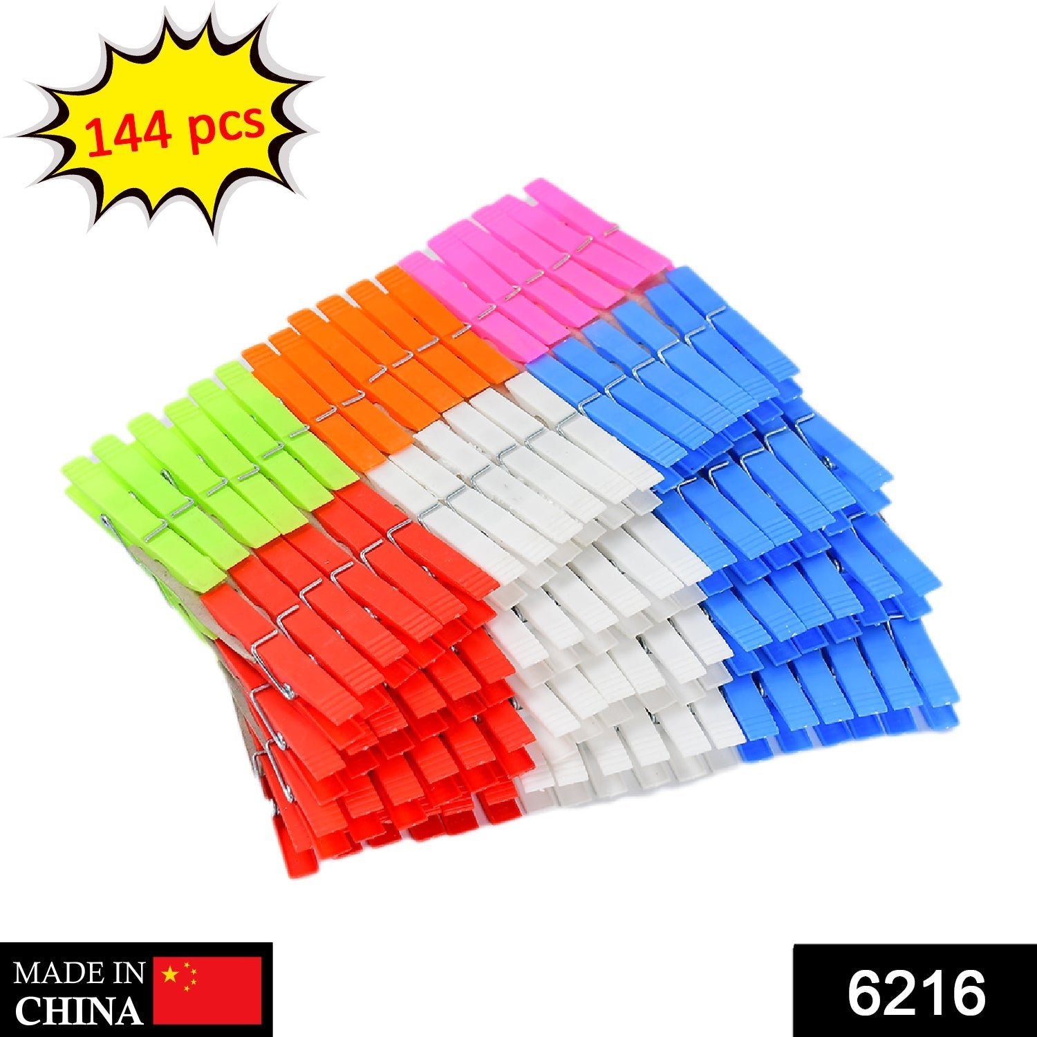 Plastic Clothes Clips – 144Pc Heavy-Duty Laundry Pegs | BathNova Secondary image