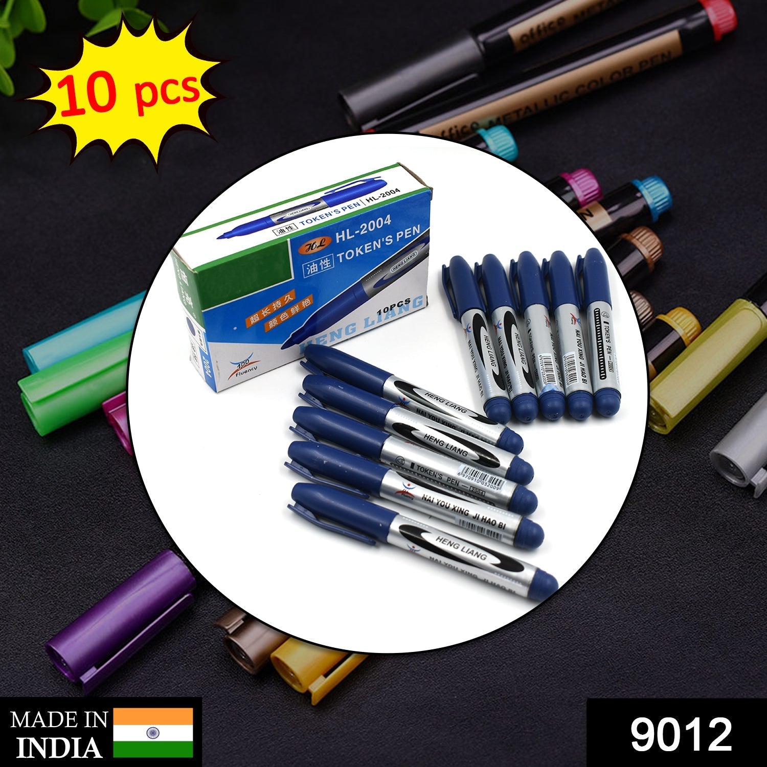 Blue Permanent Markers – 10 Pc Set for Whiteboards | InkGlow Secondary image