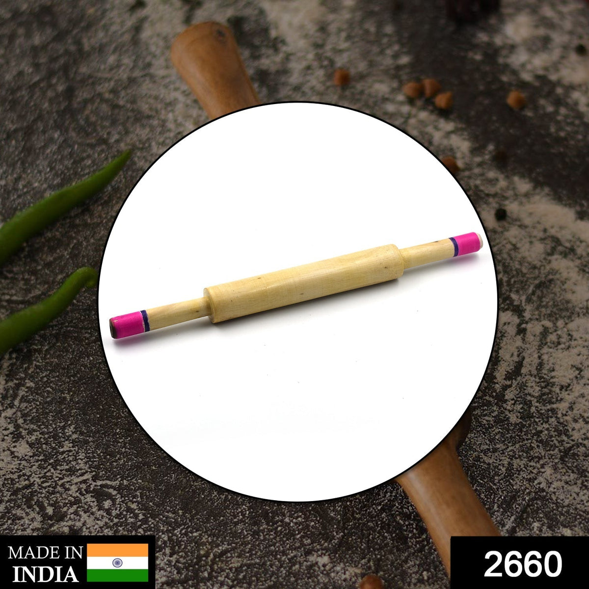 Durable Wooden Roti Belan for effortless dough rolling in Indian home kitchens. Main image