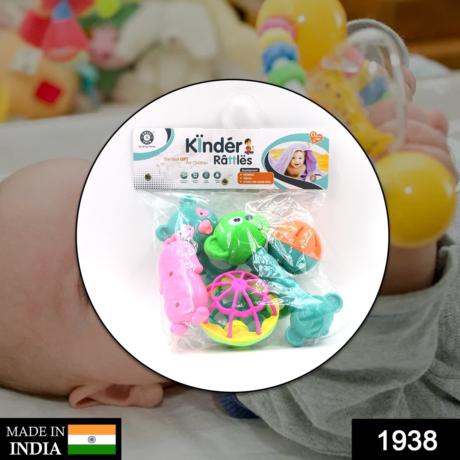 Rattles Baby Toy Set – 5 Pcs Engaging Fun | Aditi Secondary image