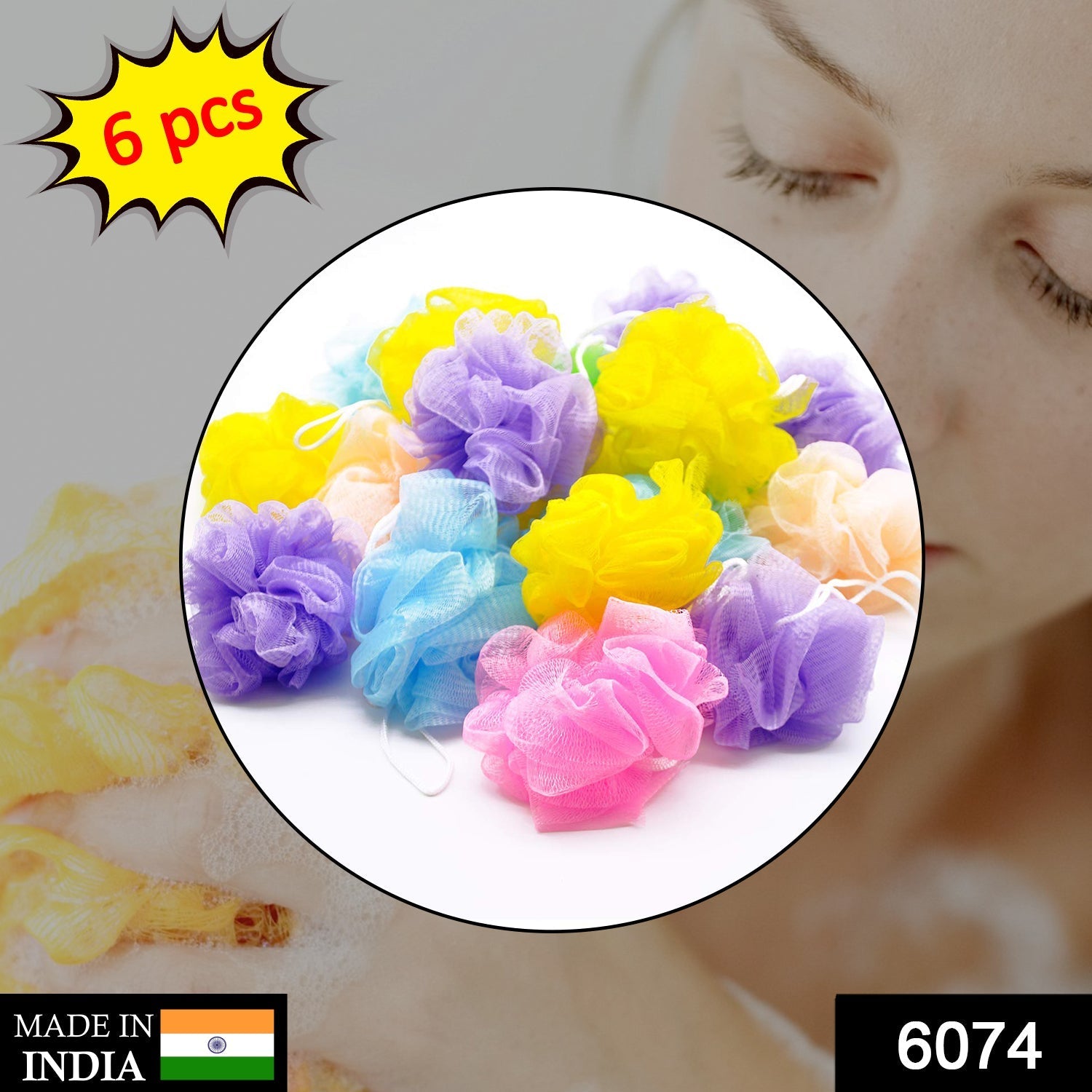 Bath Loofah Sponge – 6 Pcs Exfoliating Body Scrubber | VelvaBloom Secondary image