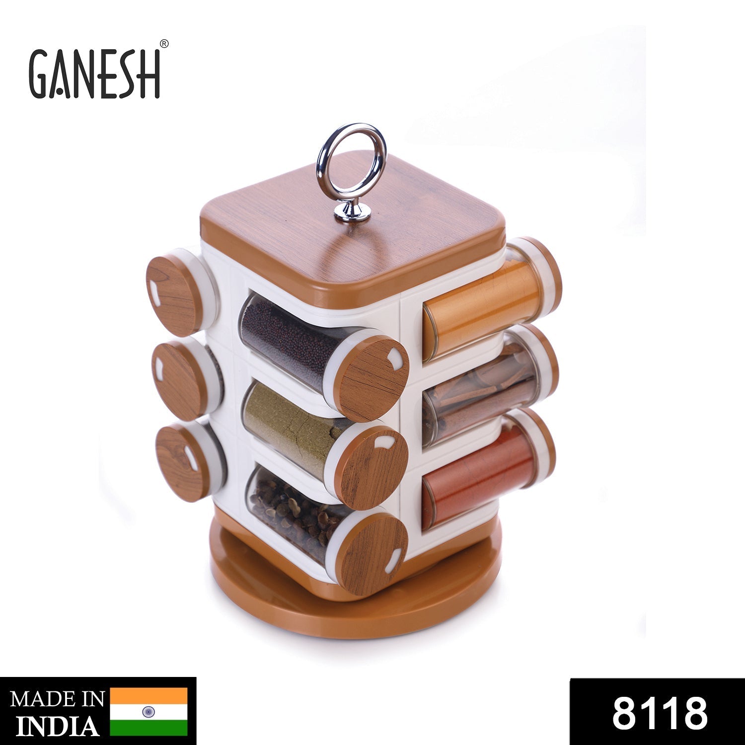 Revolving Spice Rack – 12-Jar Masala Box for Kitchen | Ganesh Secondary image